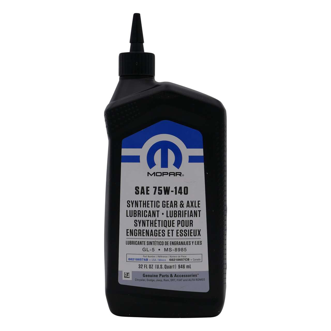 75w-140 synthetic gear oil Mopar 68218657AB 75w140 Oil