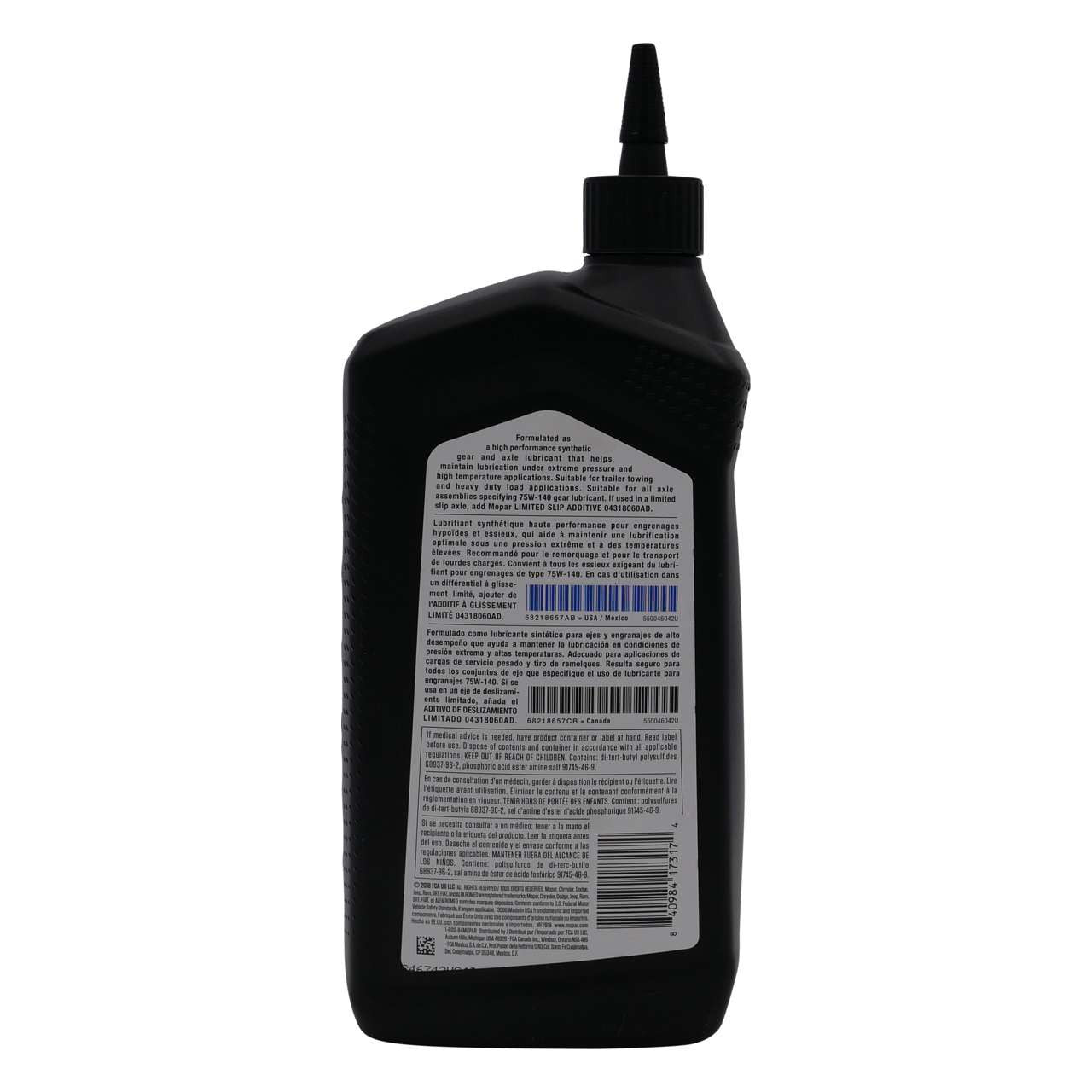 Mopar 68218657AB 75w140 Oil Torque King 4x4