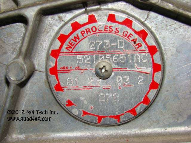 IDN-104 NPG and NVG Transfer Case Data Tag Identification Guide