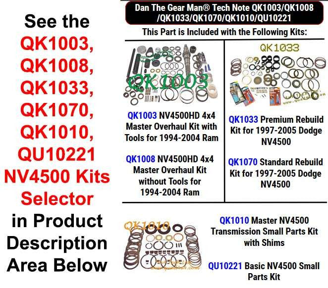 QK1003 QK1008 QK1033 QK1070 QK1010 QU10221 NV4500 Kits Selector Torque King 4x4