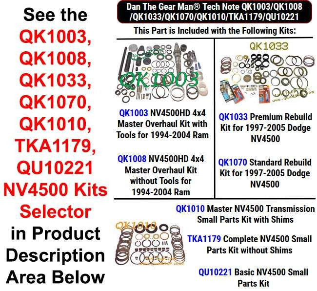 QK1003 QK1008 QK1033 QK1070 QK1010 TKA1179 QU10221 NV4500 Kits Selector Torque King 4x4