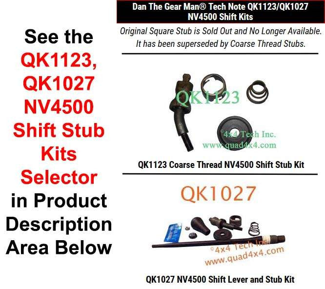 QK1123, QK1027 NV4500 Shift Stub Kits Selector Torque King 4x4