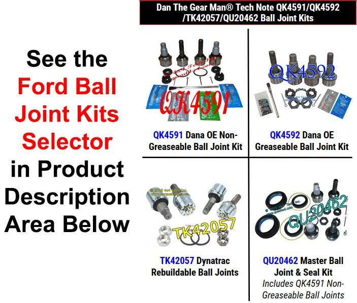 QK4591 QK4592 TK42057 QU20462 Ball Joint Kits Selector Torque King 4x4