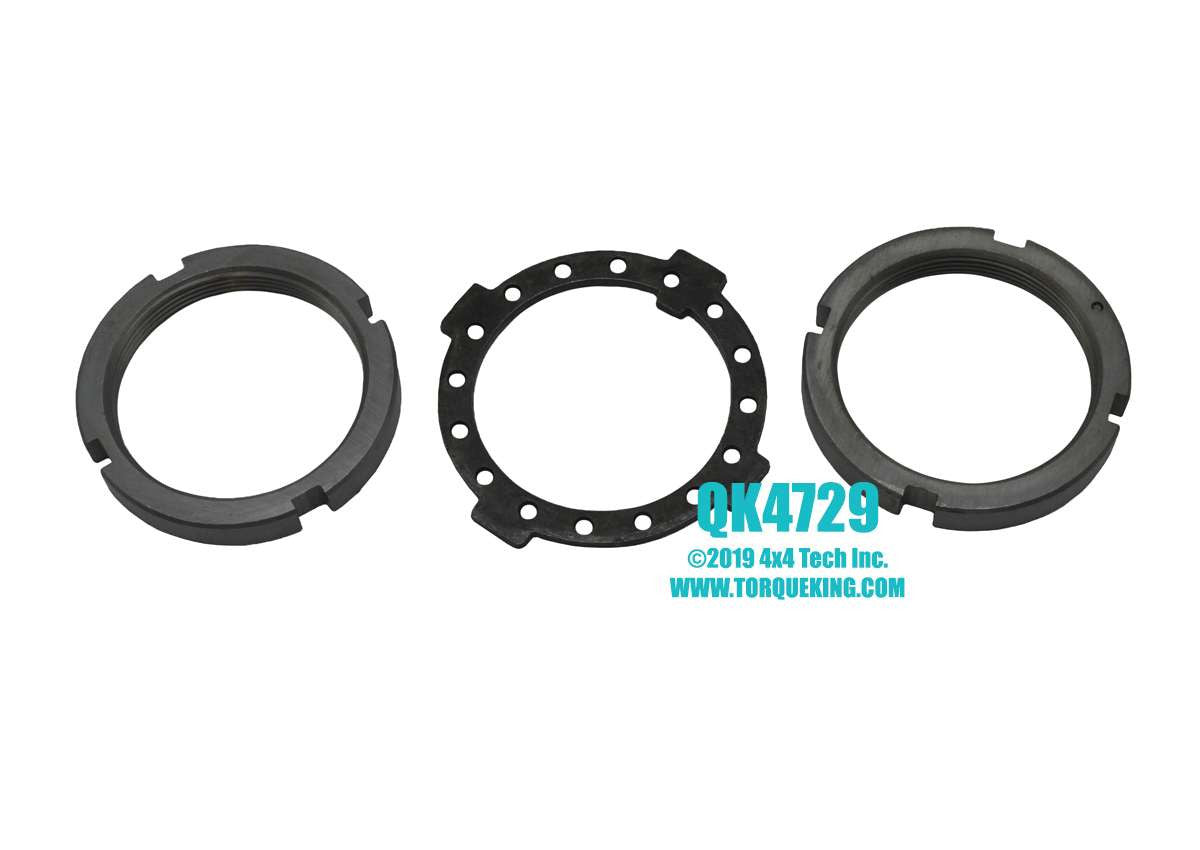 QK4729 1981-1997 Dana 50, 60 3-Piece, Round Front Spindle Nut Kit Torque King 4x4