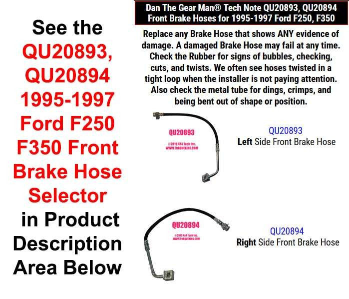 QU20893, QU20894 1995-1997 Ford F250/F350 Front Brake Hose Selector Torque King 4x4