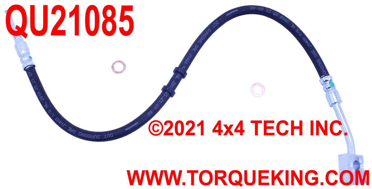QU21085 Left Front Brake Hose for 1976-1977 Ford F100, F150 4x4 Torque King 4x4