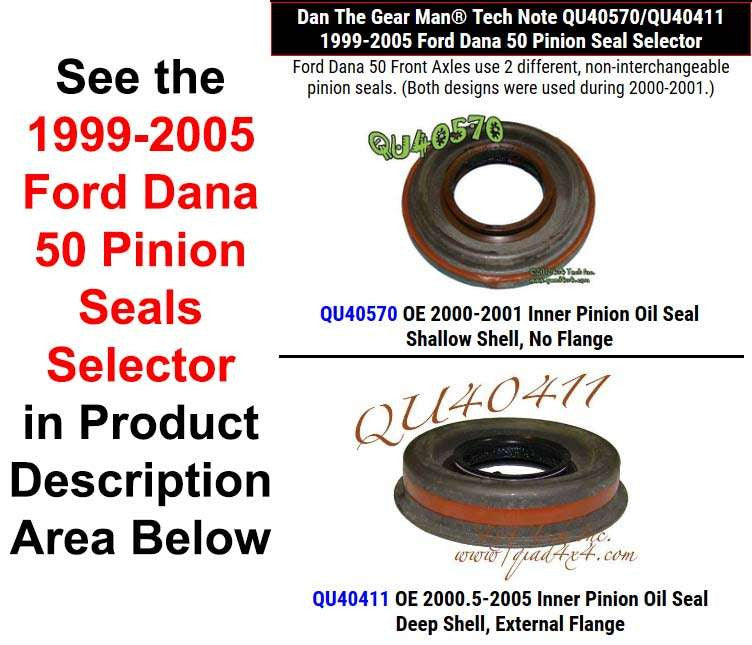 1999-2005 Ford Dana 50 Front Axle Pinion Seal Selector PS1012F Torque King 4x4