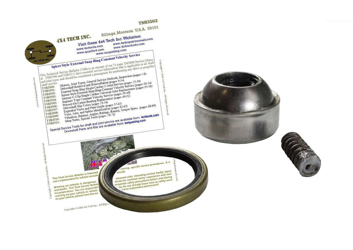 QU40744W CV Ball Replacement Kit with TSB3503 Tech Service Bulletin Torque King 4x4
