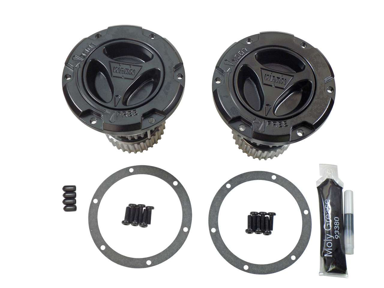 QU56026 Warn 95060 Premium Black Hub Set for 2005-Up Ford Super Duty Torque King 4x4