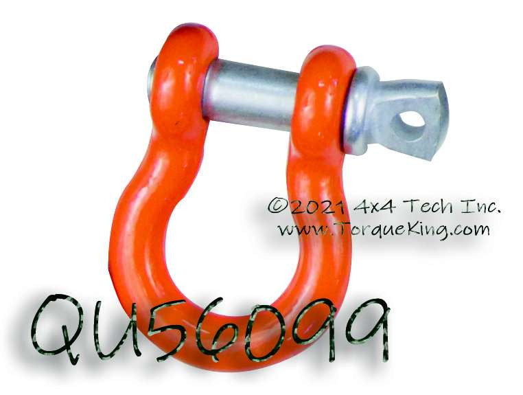 QU56099 Mile Marker 3/4" Orange Powder Coated Shackle Torque King 4x4