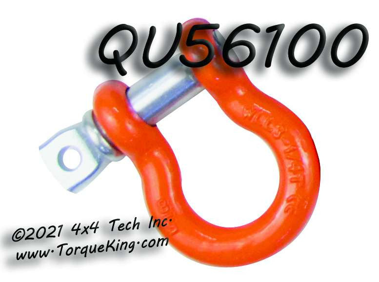 QU56100 Mile Marker 5/8" Orange Powder Coated Shackle Torque King 4x4