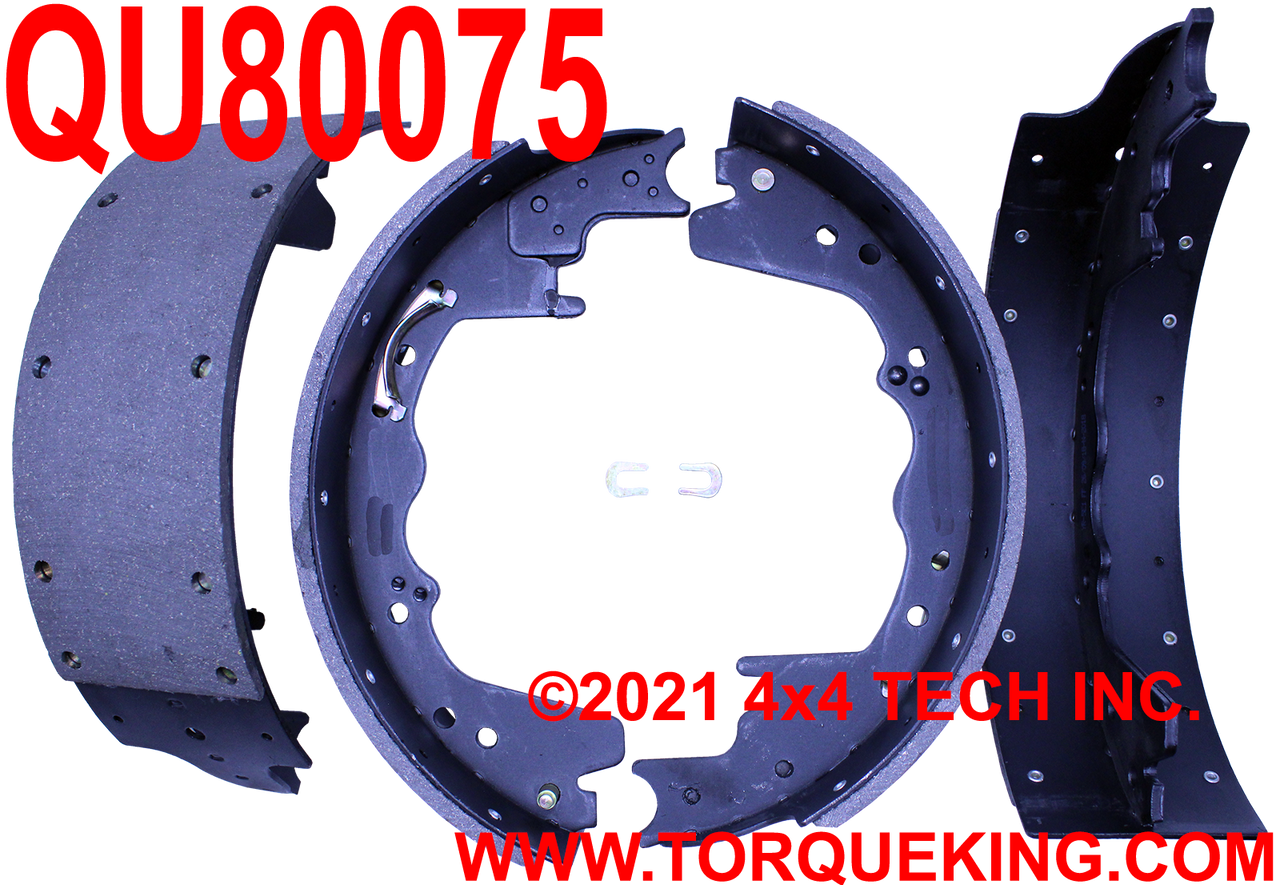 QU80075 12-1/8" x 3.5" Bendix Type Rear Brake Shoes for Dodge & Ford Torque King 4x4