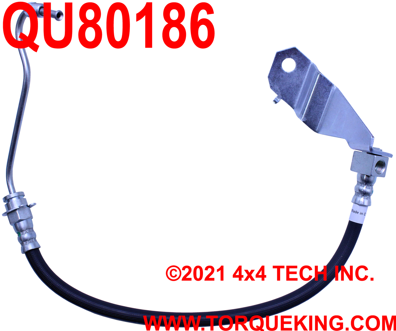 QU80186 Frame to Axle Brake Hose for 1977-1979 F150 Front Axles Torque King 4x4