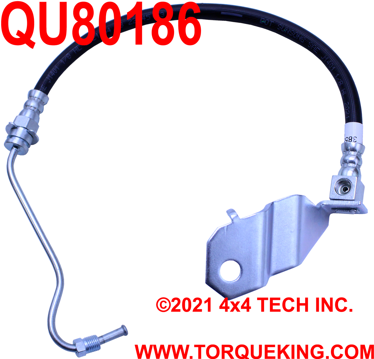 QU80186 Frame to Axle Brake Hose for 1977-1979 F150 Front Axles Torque King 4x4