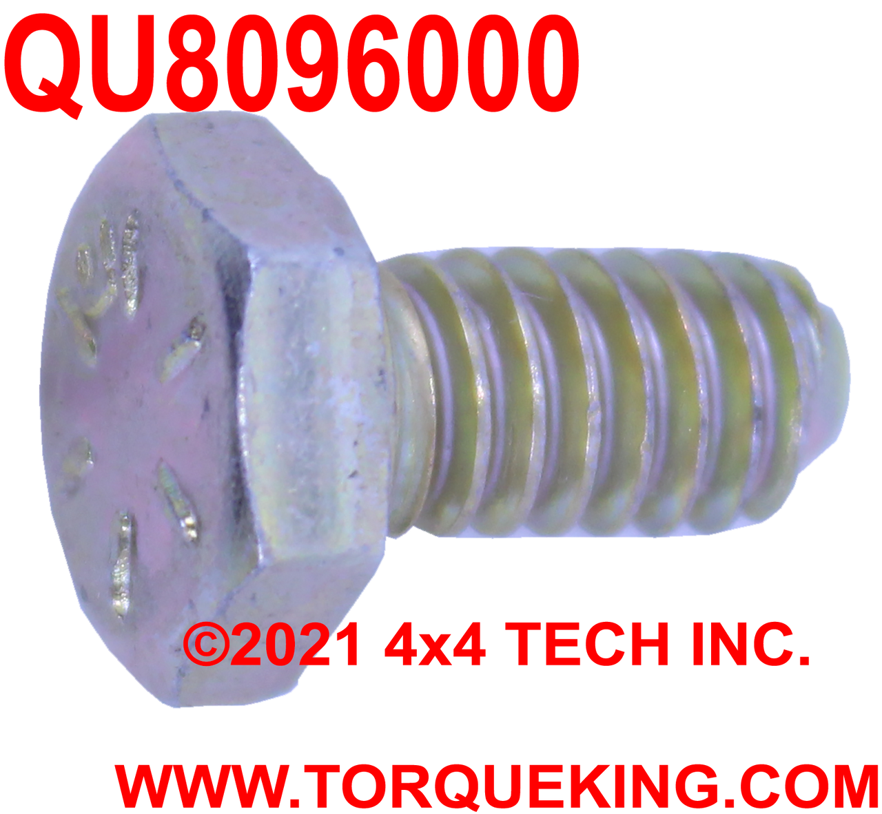 QU8096000 1/4-20 x 1/2 UNC Grade 8 Coarse Thread Hex Head Bolt Torque King 4x4