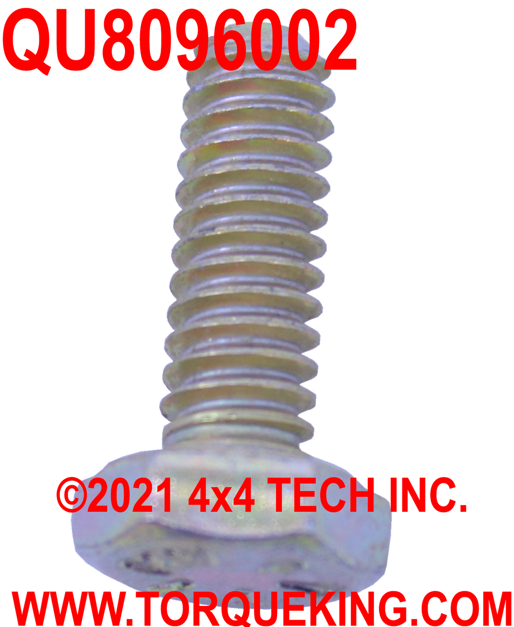 QU8096002 1/4-20 x 3/4 UNC Grade 8 Coarse Thread Hex Head Bolt Torque King 4x4