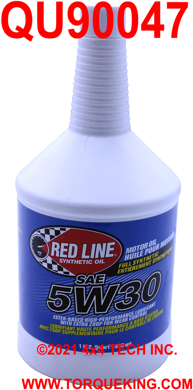QU90047 5W30 Red Line Oil 15304 Torque King 4x4
