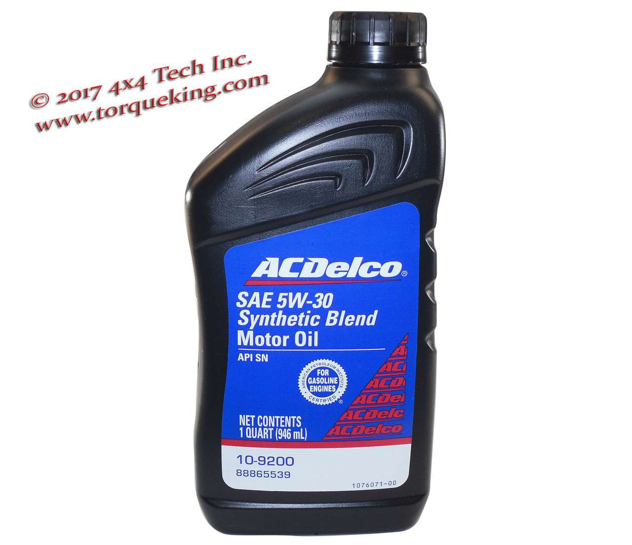 AC Delco 10-9271 SAE 5w30 Synthetic Blend Motor Oil. 1 Quart Bottle Torque King 4x4