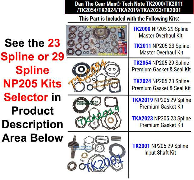 TK2000 TK2011 TK2054 TK2024 TKA2019 TKA2023 TK2001 NP205 Kits Selector Torque King 4x4