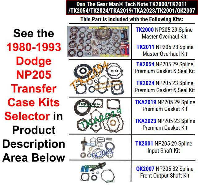 TK2000 TK2011 TK2054 TK2024 TKA2019 TKA2023 TK2001 QK2007 NP205 Kits Selector Torque King 4x4