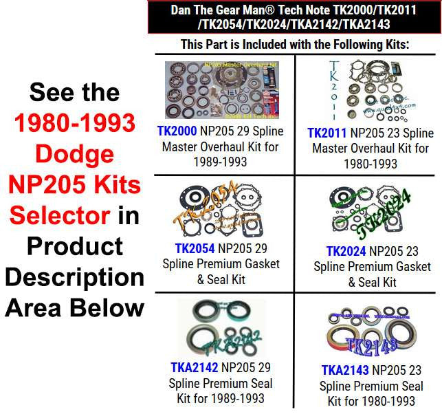 TK2000 TK2011 TK2054 TK2024 TKA2142 TKA2143 NP205 Kits Selector Torque King 4x4
