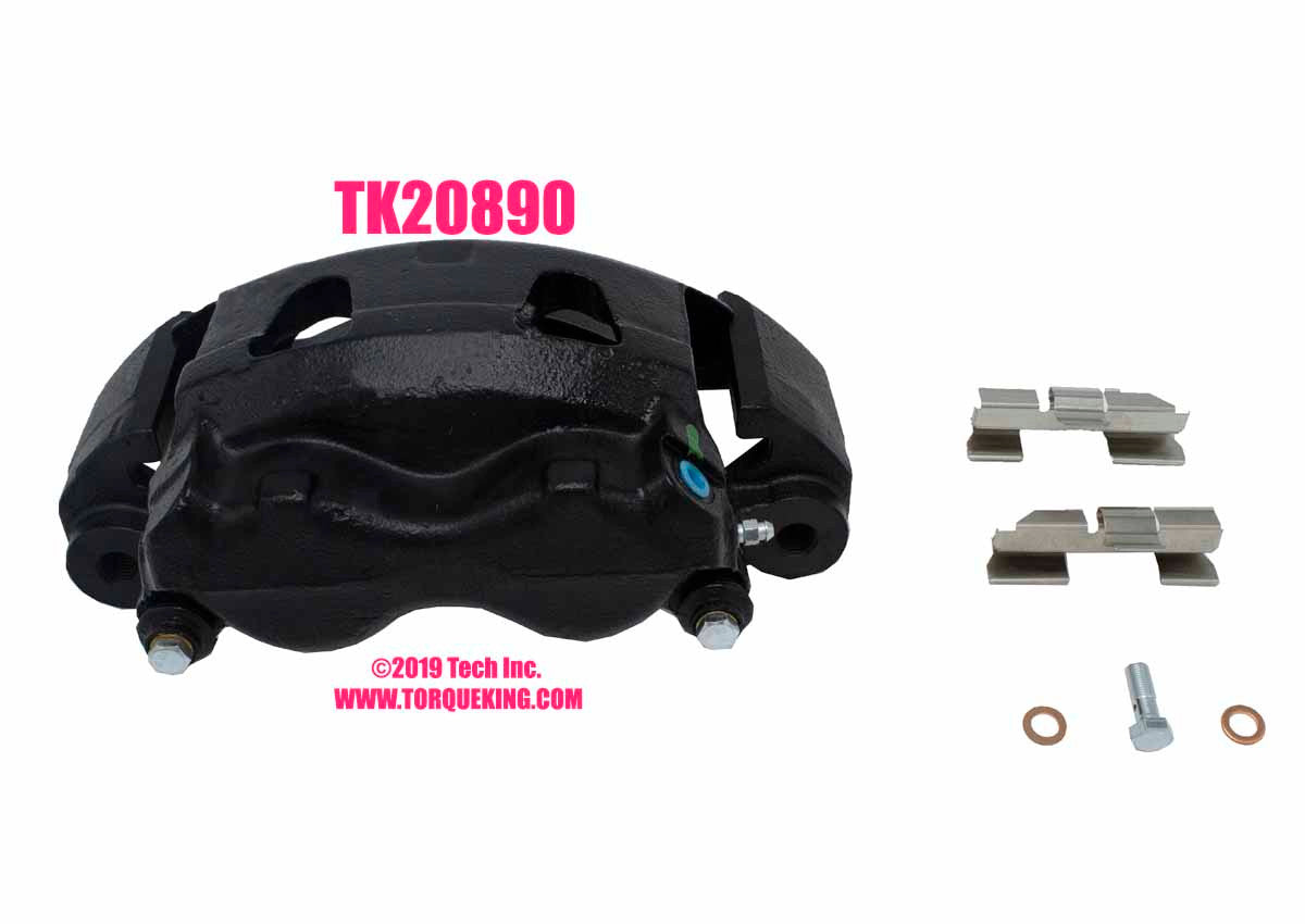 AM Autoparts New Left Front Disc Brake Caliper For Ford F250, F350, Excursion - Floating, W/ Bracket, 2-Piston - 10-Year Warranty