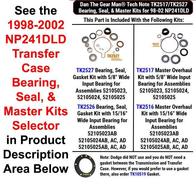 TK2516, TK2517, TK2526, TK2527 1998-2002 NP241DLD Kits Selector Torque King 4x4