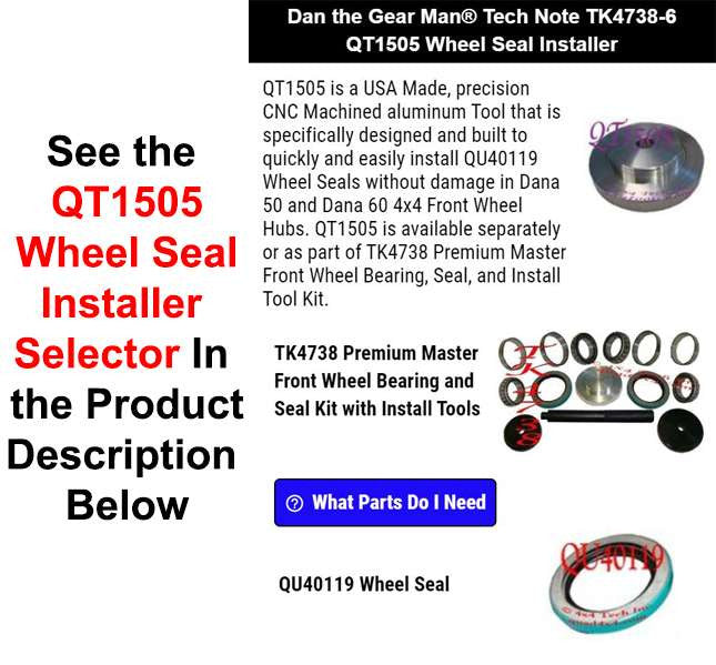 TK4738-6 QT1505 Wheel Seal Installer Torque King 4x4
