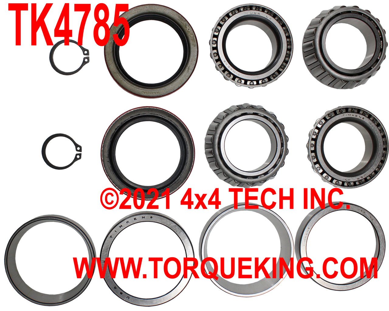 TK4785 Roxor Front Wheel Bearing and Seal Kit Torque King 4x4