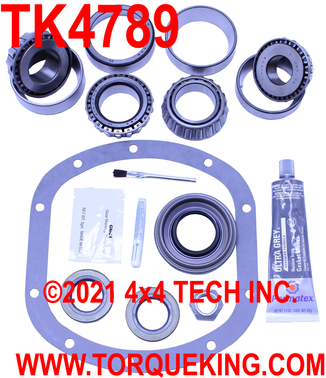 TK4789 Diff Bearing and Seal Kit for most Jeep Dana 25 Front Axles Torque King 4x4