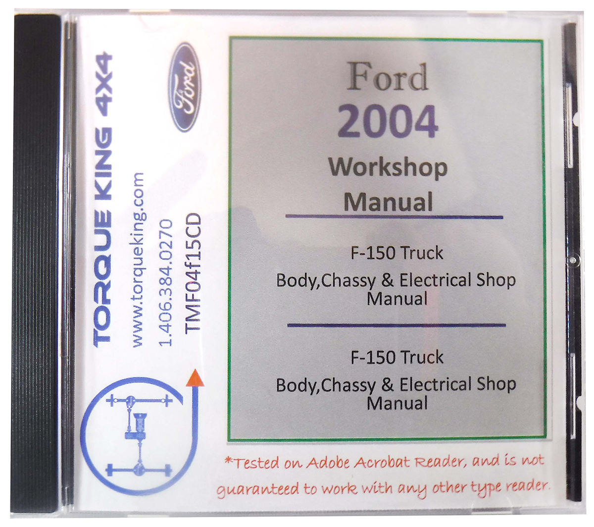 TMF04F15CD 2004 Ford Factory Shop Manual on CD for F150 Torque King 4x4