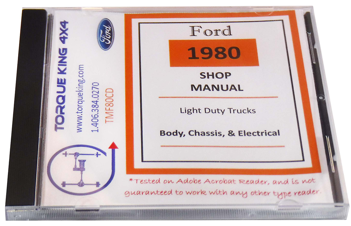 TMF80CD 1980 Ford Factory Shop Manual on CD for F150-F350 Torque King 4x4