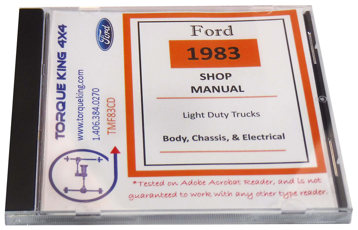 TMF83CD 1983 Ford Factory Shop Manual on CD for F100-F350, Bronco, Econoline Torque King 4x4