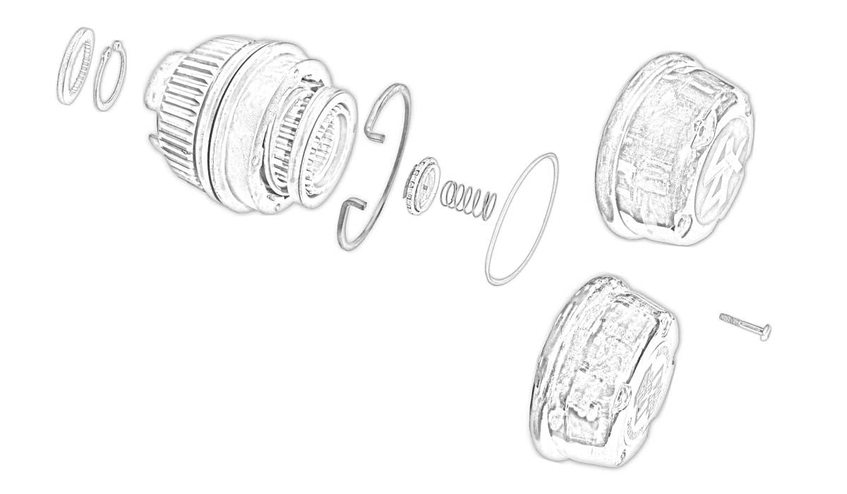 XV113 Exploded View for Dana 60 Auto Hub 1982-1986 GM, 1991-1994 Ford Torque King 4x4