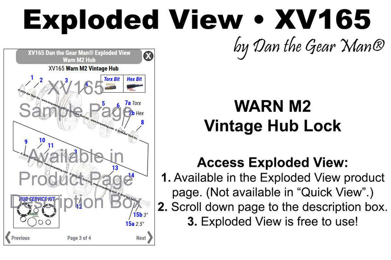 XV165 Warn M2 Hub Exploded View