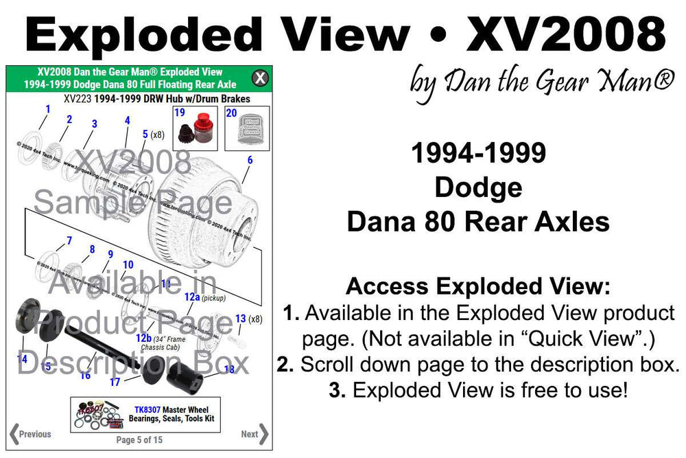 Dodge & Ram Rear Axle Exploded Views