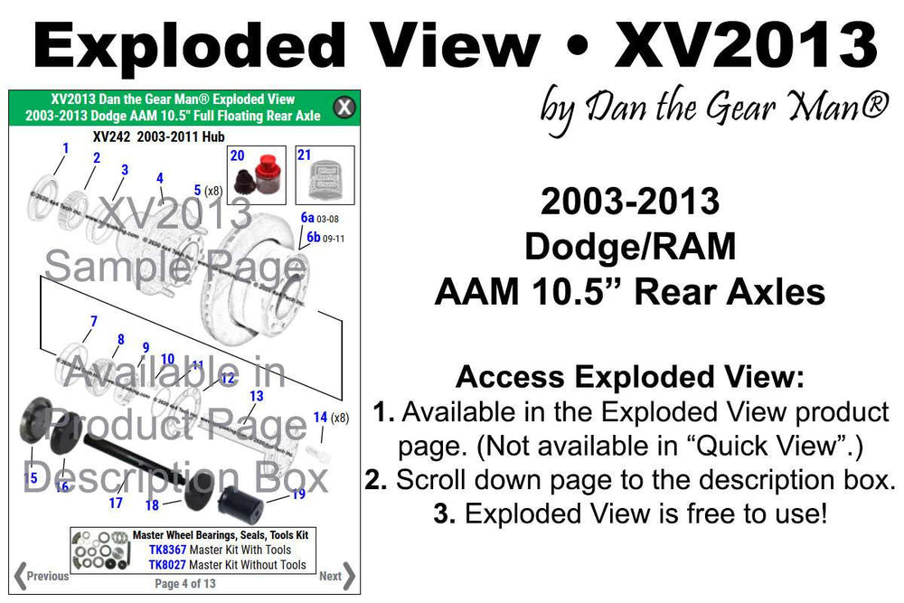 Dodge & Ram Rear Axle Exploded Views